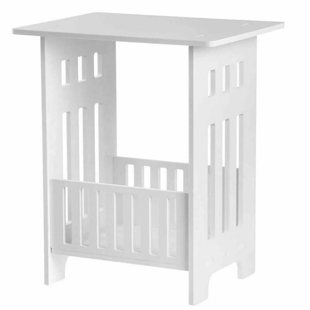 White Bedside Table Cabinet Nightstand Small Side End Table