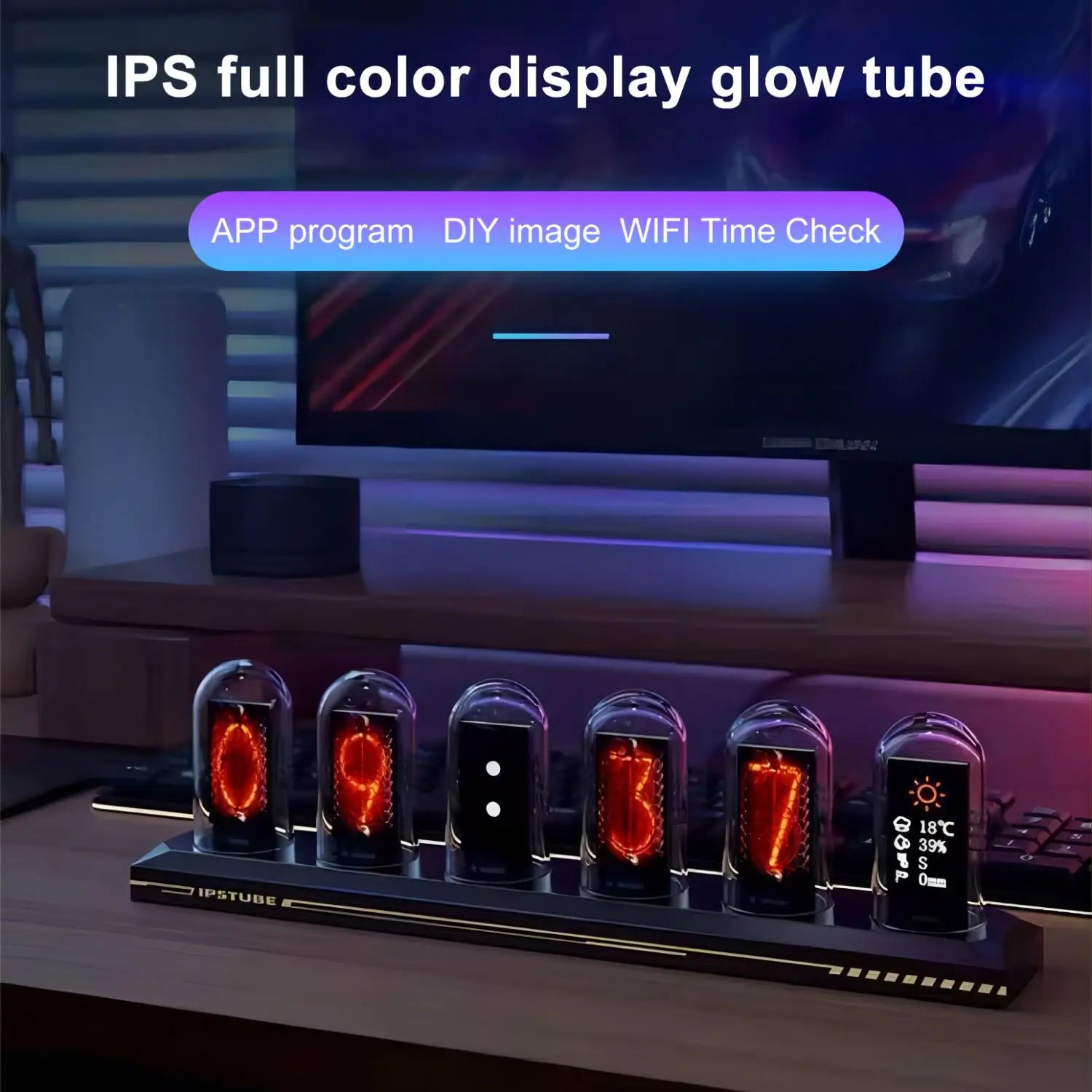 Glow Tube Digital Clock New Design 2025 UK Home Decor