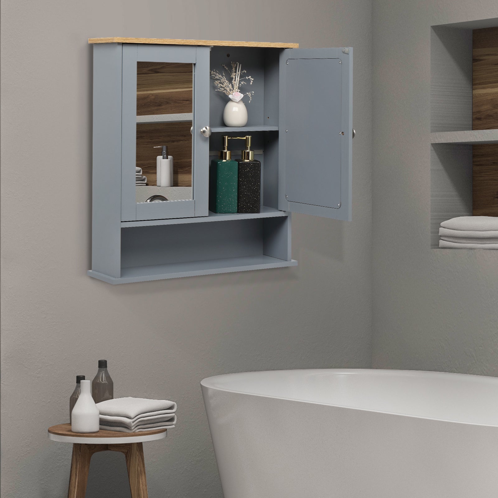 Bathroom Wall Cabinet With Mirror - Beauty Homez