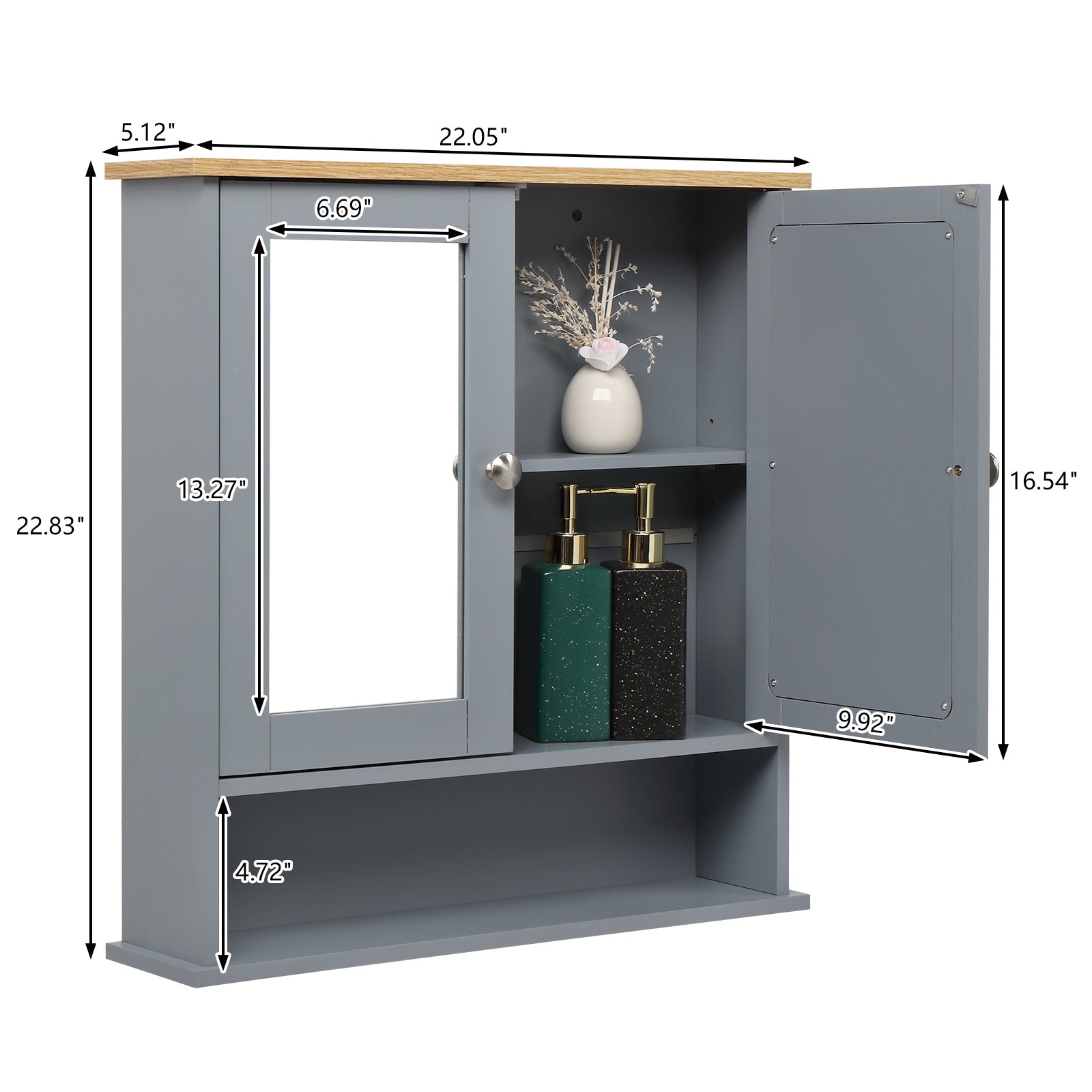 Bathroom Wall Cabinet With Mirror - Beauty Homez